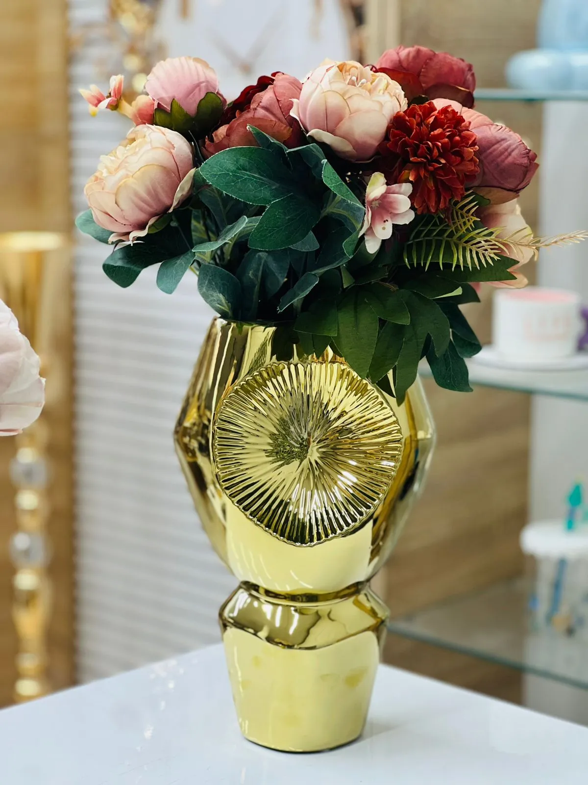Grand vase doré en céramique GM - image 2