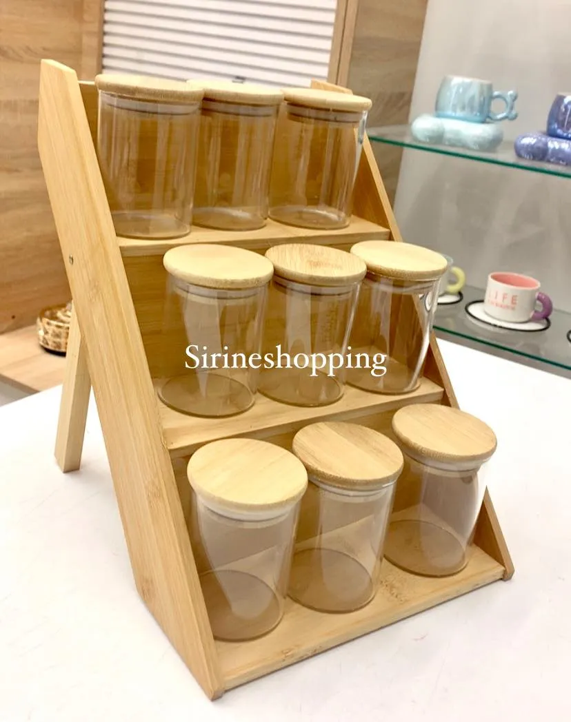Étagère en Bambou avec Bocaux en Verre – Rangement Épices Design - image 2