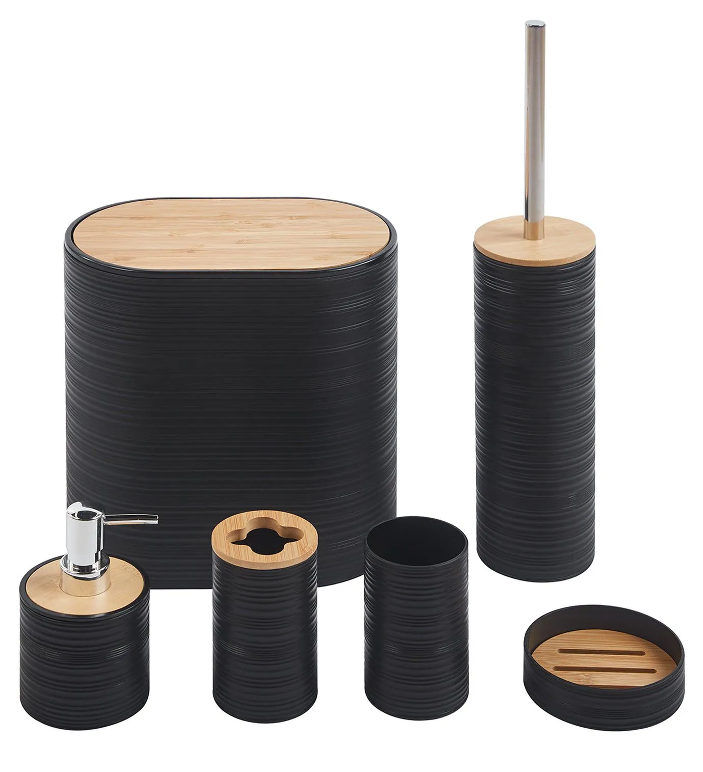 Ensemble Accessoires Salle de Bain 6 Pièces Bambou – Choisissez Votre Coloris - image 3